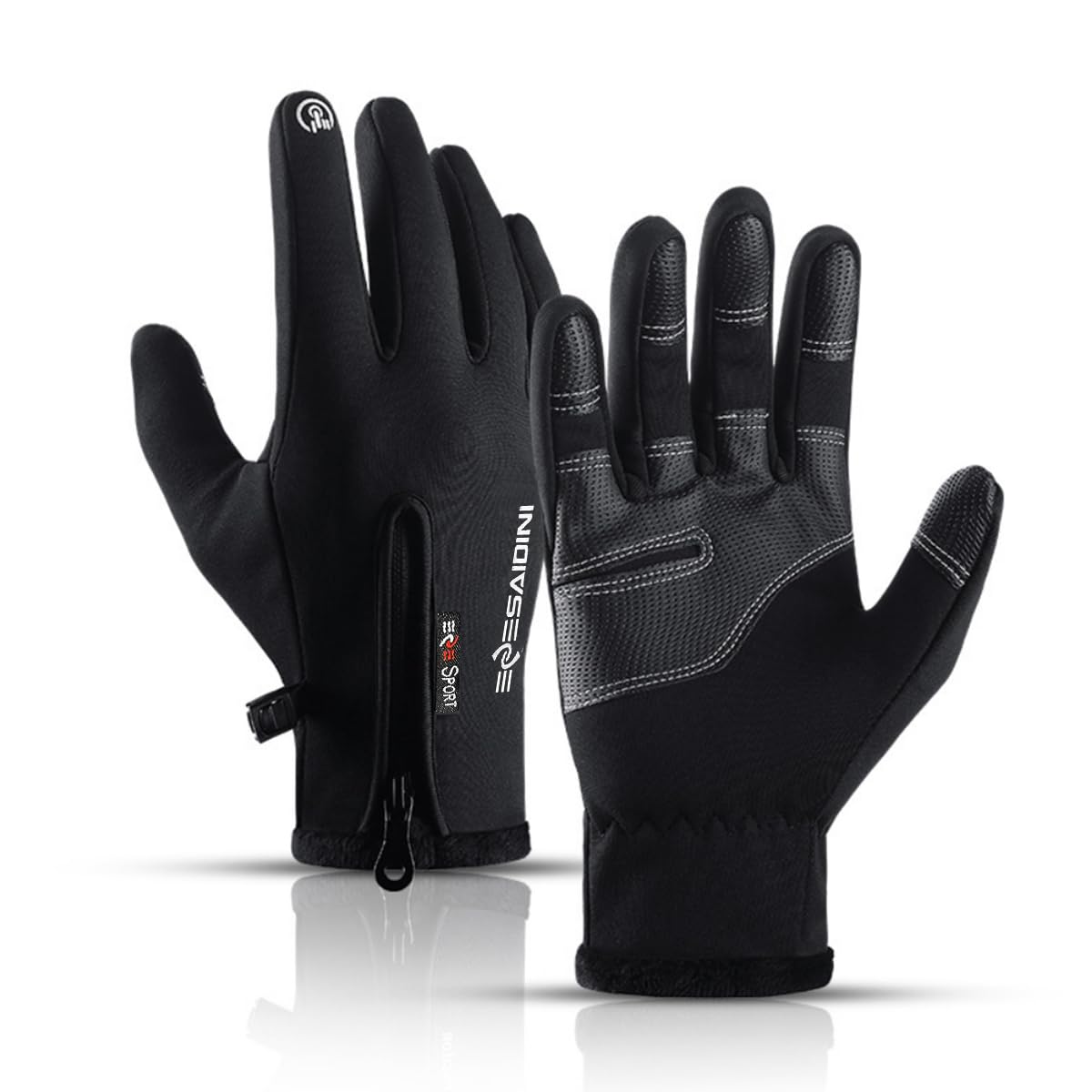 GUSTAVE Winter Cycling Gloves For Men,Riding Gloves Finger Gloves,Gloves For Men Winter Warm Touchscreen Thermal Fleece Lined (Black L), Large GUSTAVE Winter Cycling Gloves For Men,Riding Gloves Finger Gloves,Gloves For Men Winter Warm Touchscreen Thermal Fleece Lined (Black L), Large
